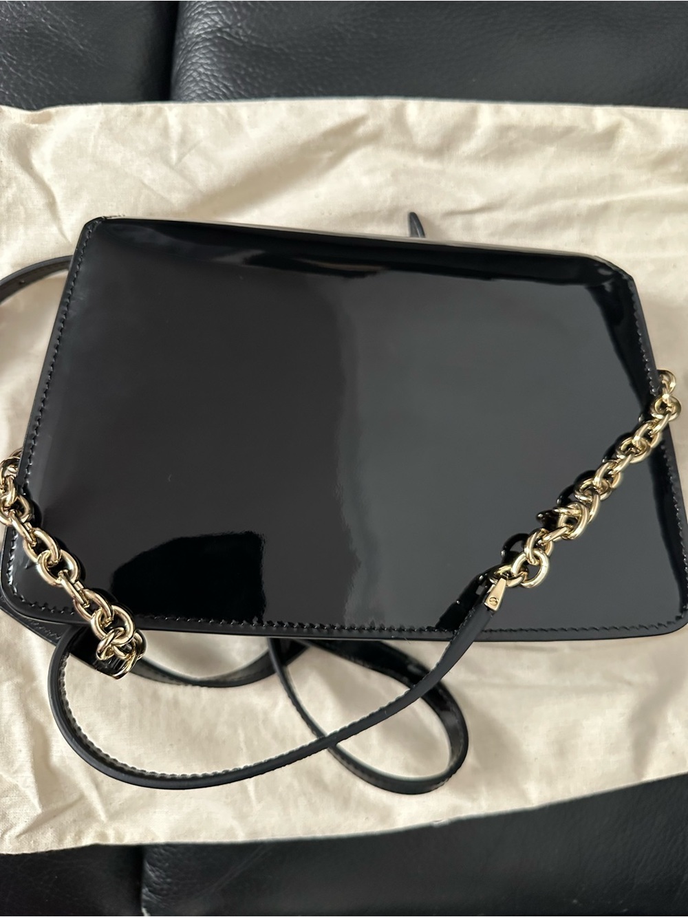 Salvatore Ferragamo Black Patent Vara Gancini Crossbody Bag - Picture 7 of 13